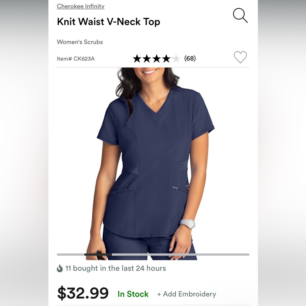 Scrub Top Infinity by Cherokee